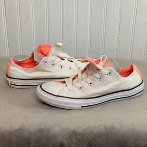 Converse Double Tongue Off-White/Peach - Junior Size 3 Women’s Size 5